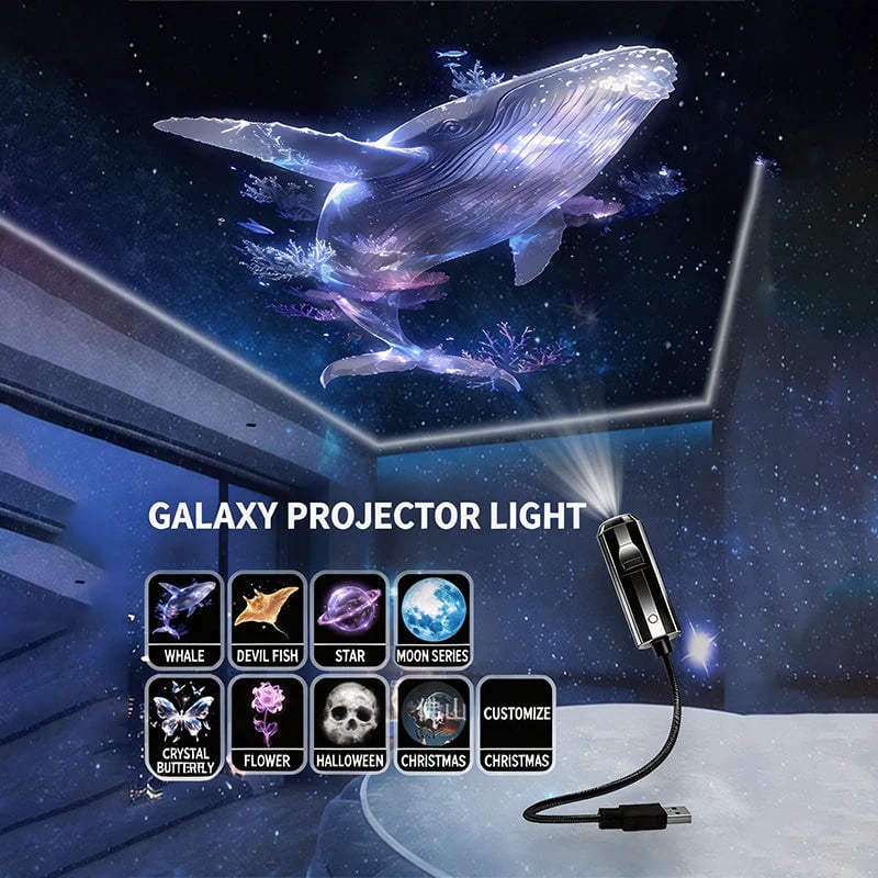 🥳🥳USB projektor nočného svetla s galaxiou a mesiacom