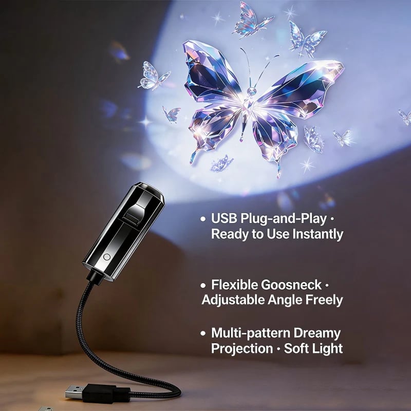🥳🥳USB projektor nočného svetla s galaxiou a mesiacom