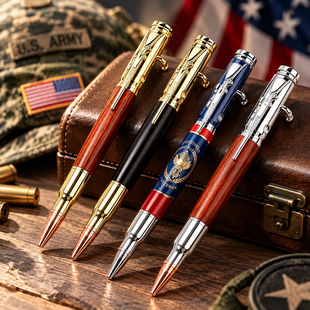 🖊100% Handmade Bolt Action Wooden Bullet PenTM | Crafted From Real Wood & Bullet Casing
