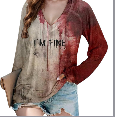 Men's/woman's Bloody Problem Solved Halloween Print T-Shirt