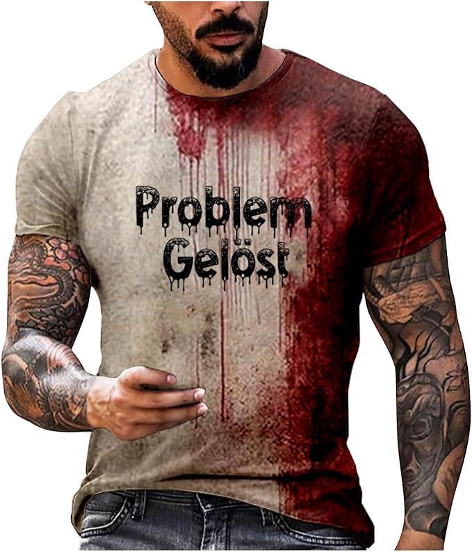 Men's/woman's Bloody Problem Solved Halloween Print T-Shirt