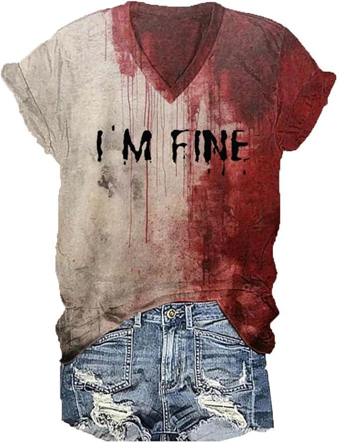 Men's/woman's Bloody Problem Solved Halloween Print T-Shirt