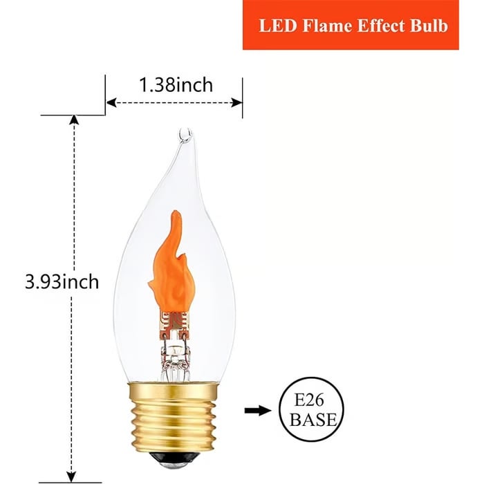 💡LED Flickering Flame Decoration Light Bulbs -Perfect Ambiance for Halloween Christmas