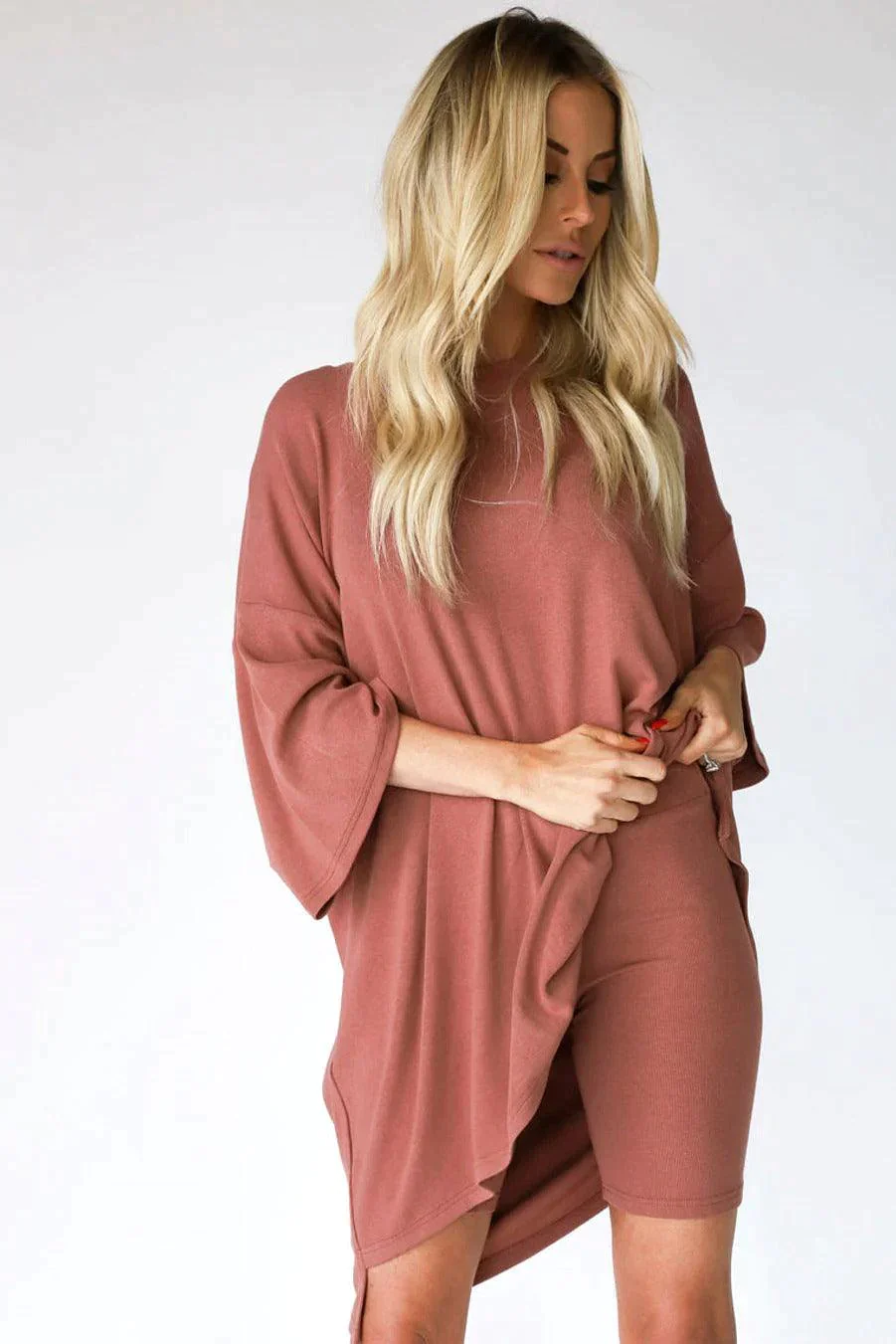 2025 Two Piece Lounge Set Matching Clothing Oversized Tshirts Biker Short Fashion