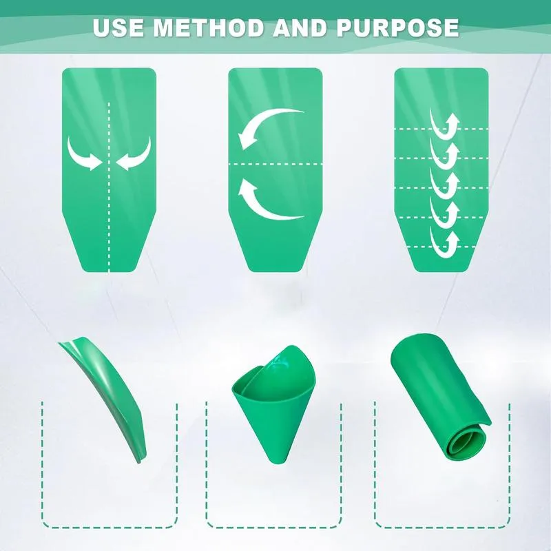 Flexible Oil Funnel, Foldable Form a Funnel, Reusable FlexFunnels for Automotive Use, 14.6 x 6.7 Inch Spill-Free OilChange Tools for Most Cars, Trucks, Motorcycles (Green)