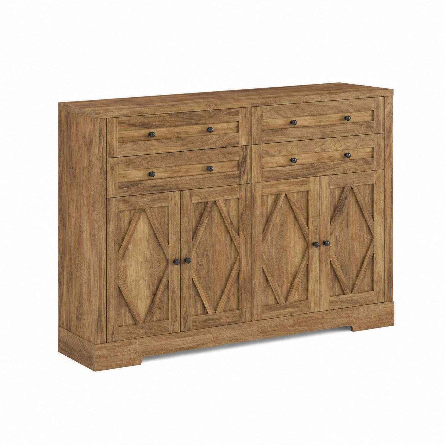 Buffet en Bois avec Tiroirs et Portes en Chêne 120x80x40 cm
