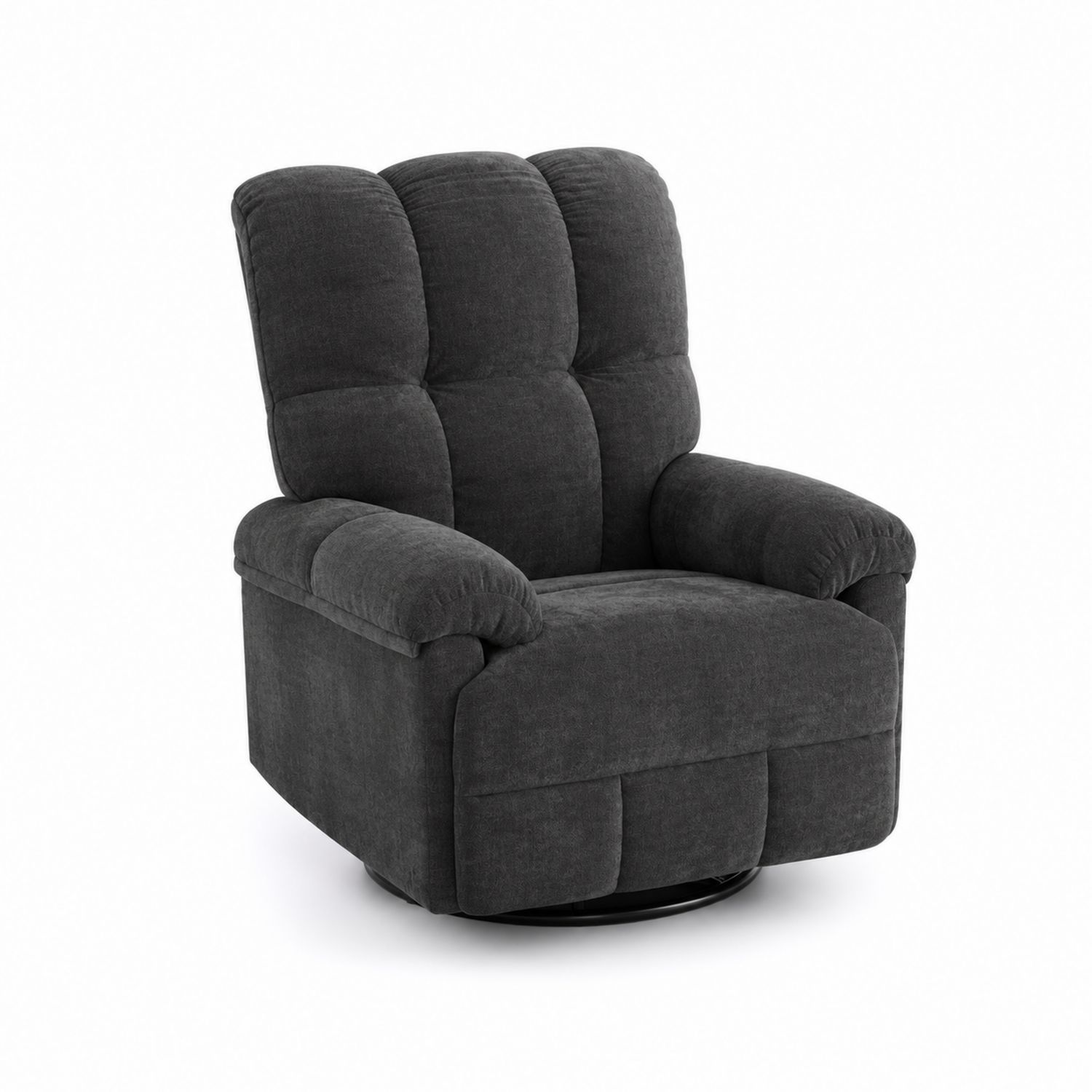 Fauteuil pivotant en tissu polyester gris