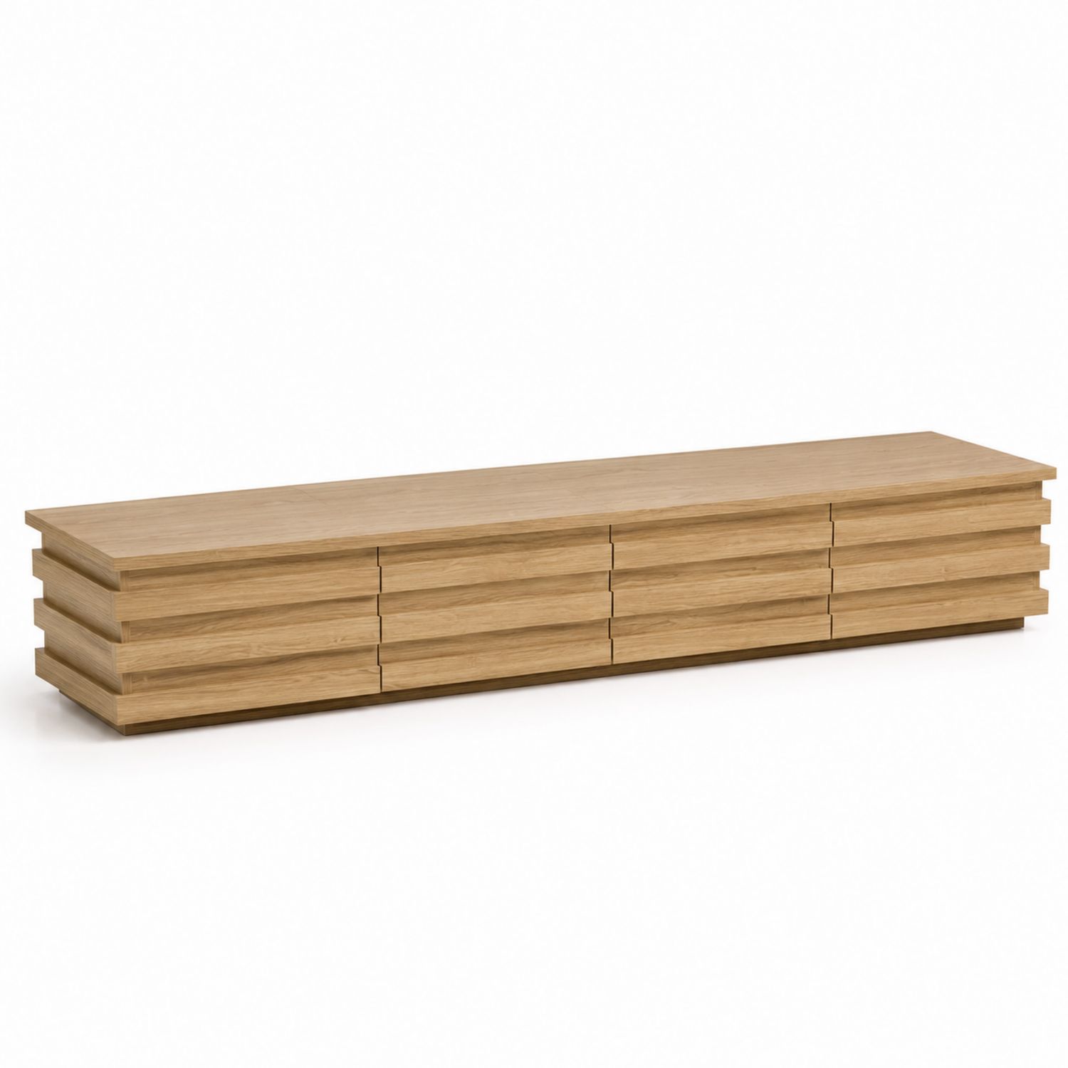 Meuble TV en bois de chêne massif 220x45x35 cm