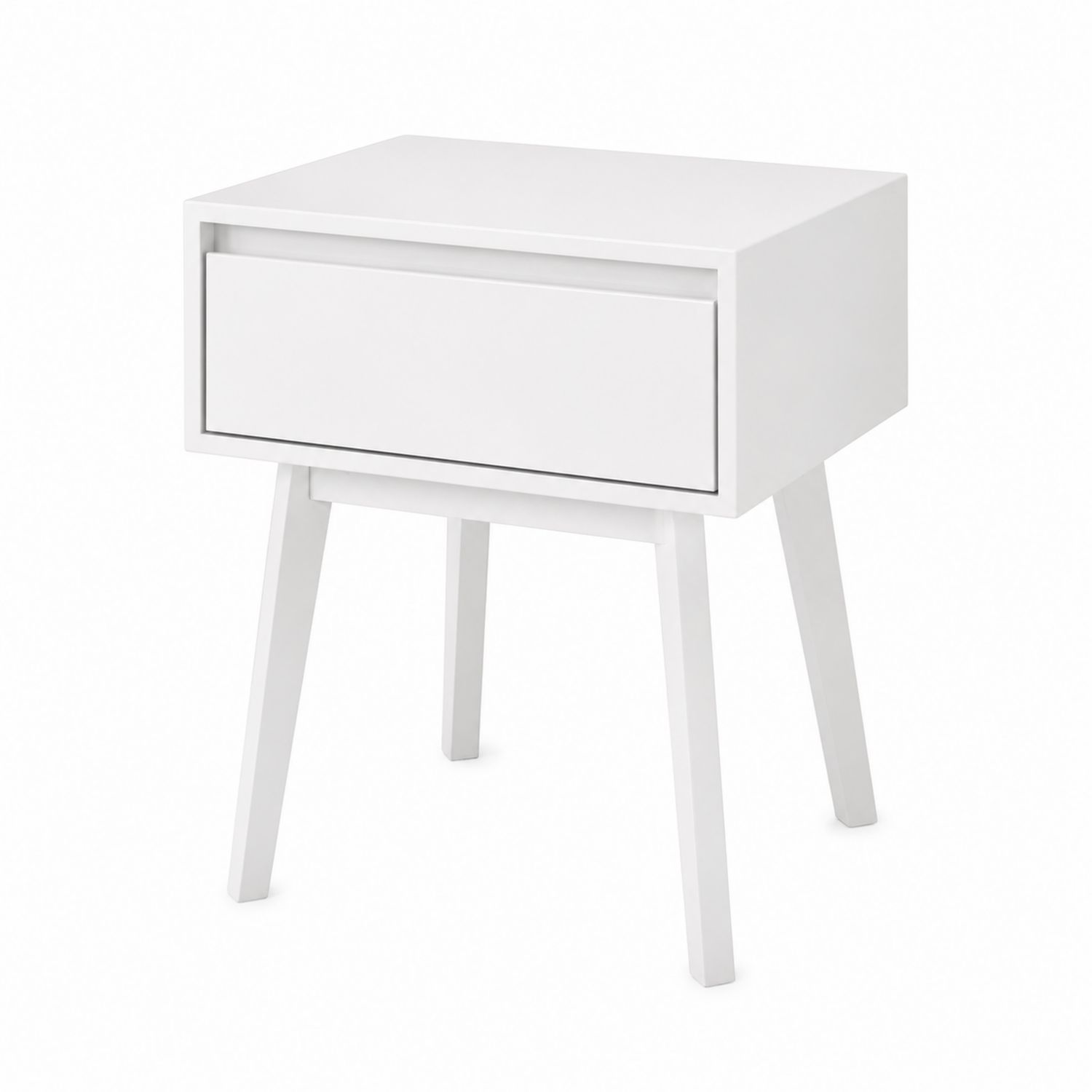 Table de chevet MDF blanche avec tiroir