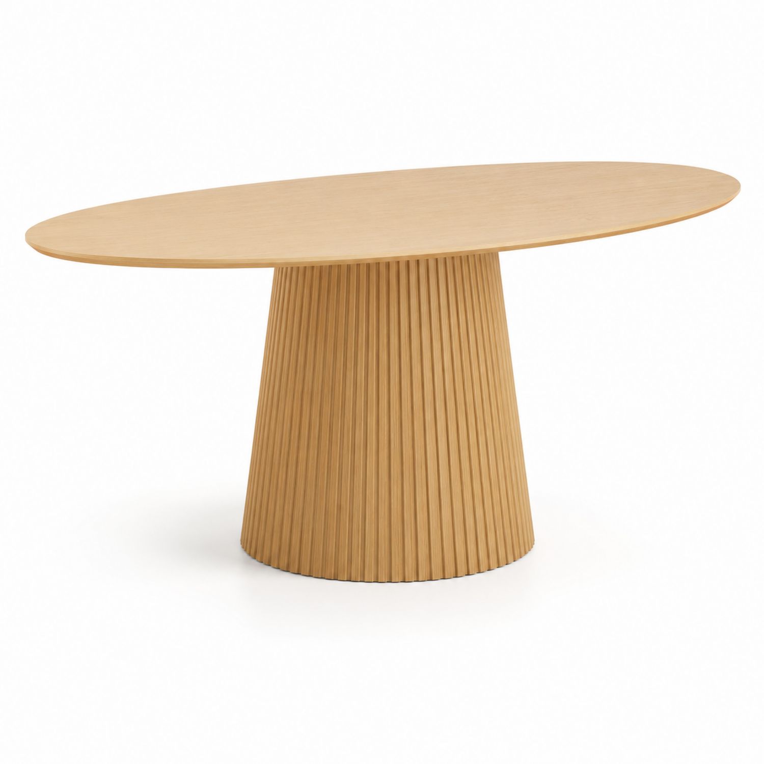 Table de salle à manger en bois de chêne avec base rainurée