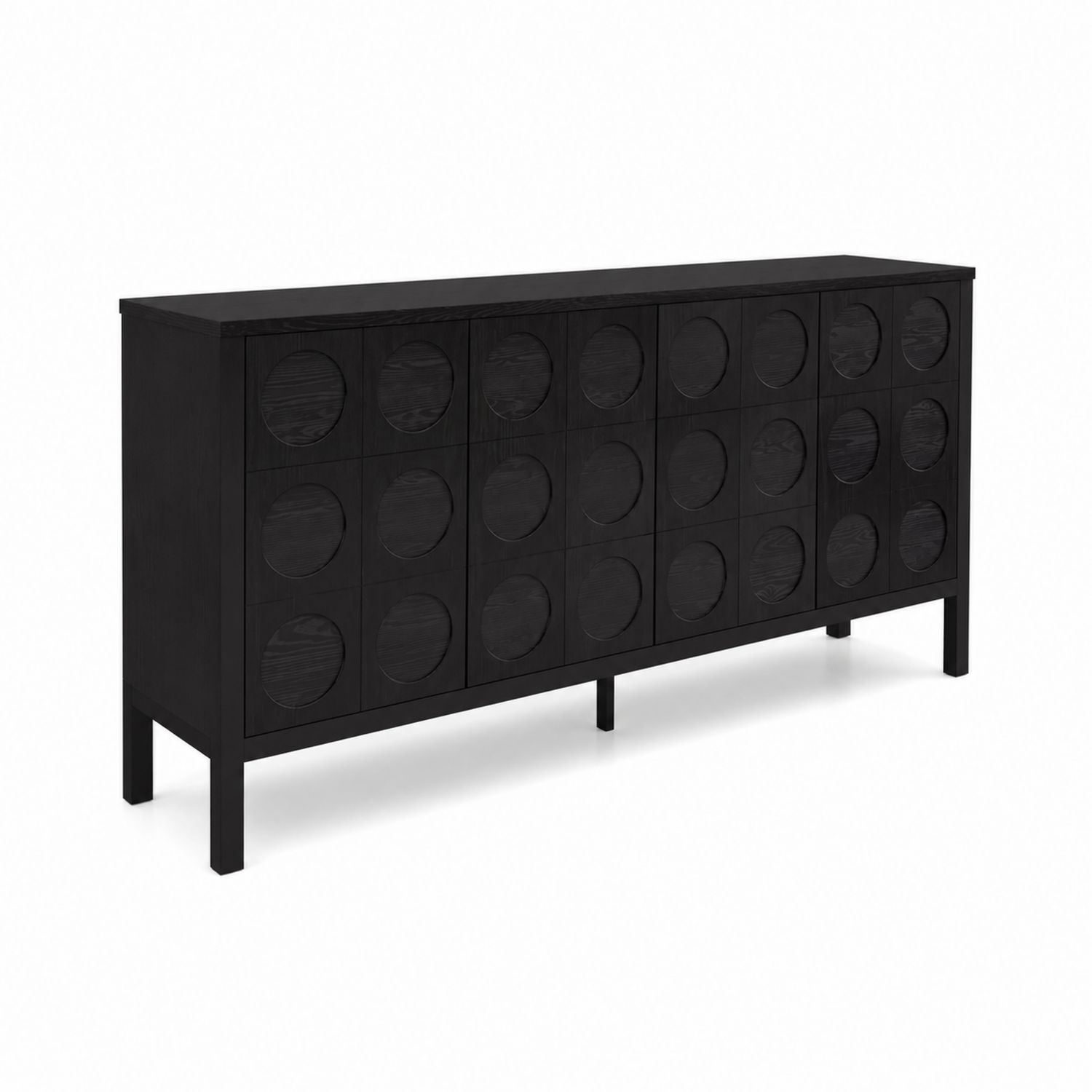 Buffet en bois avec portes circulaires