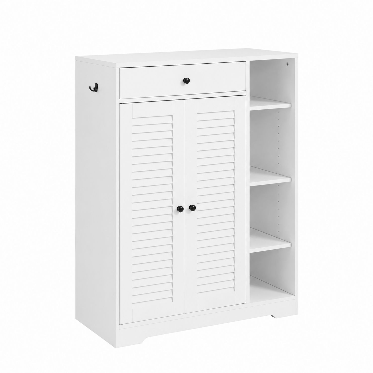 Armoire de rangement en bois MDF avec étagères et portes à lamelles 120x80x40 cm