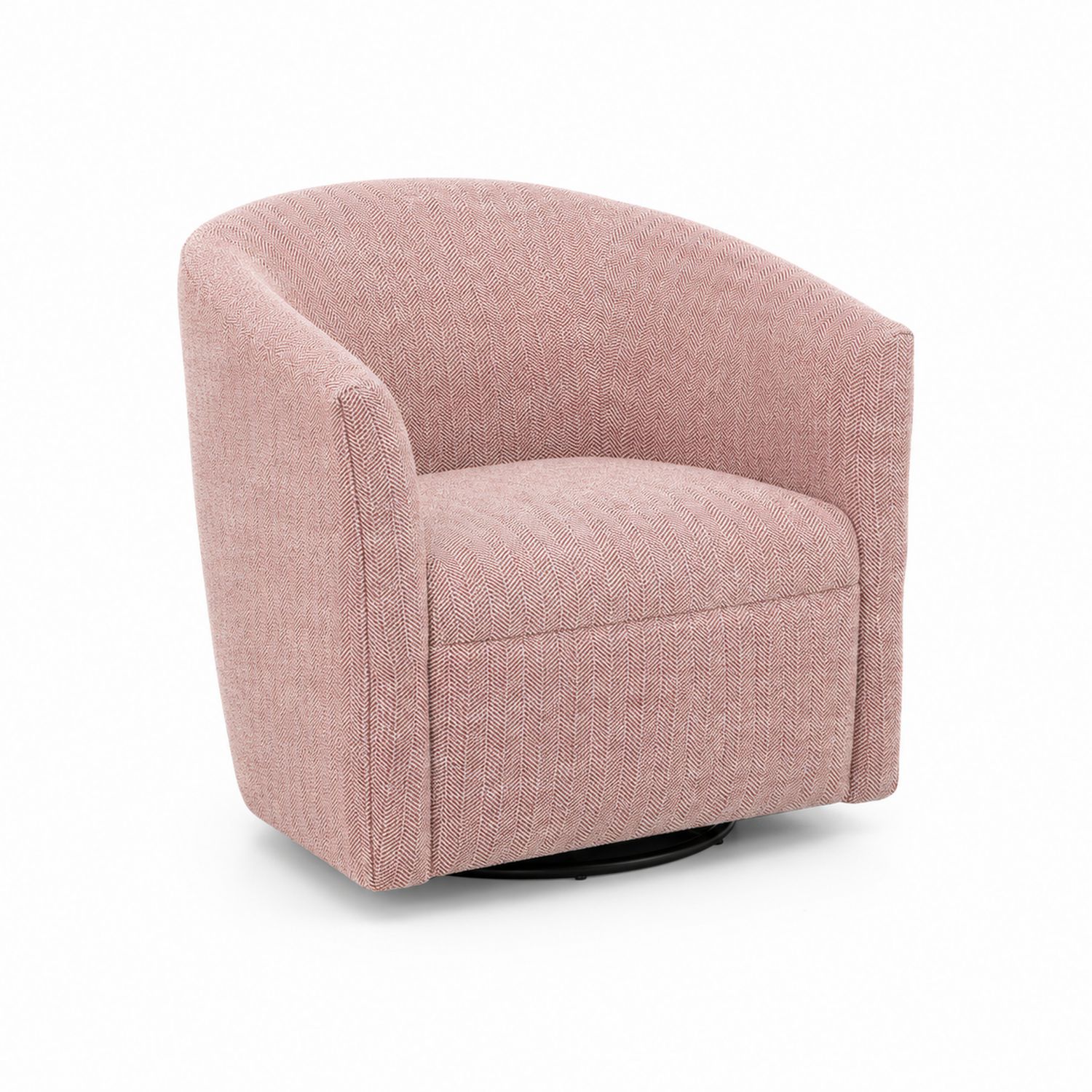 Fauteuil pivotant en tissu polyester rose