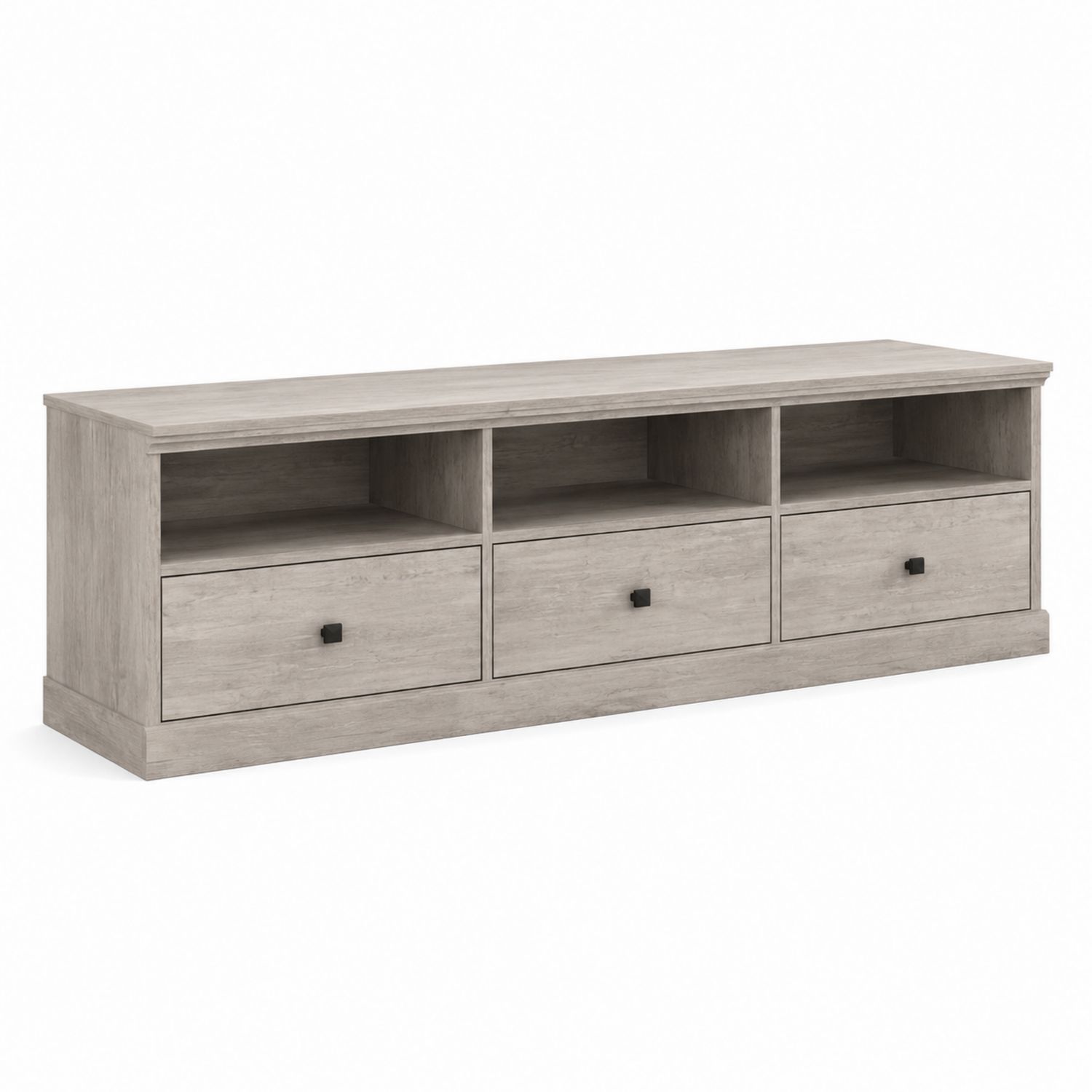 Meuble TV rectangulaire en bois chêne clair avec tiroirs-luntrivoqelz
