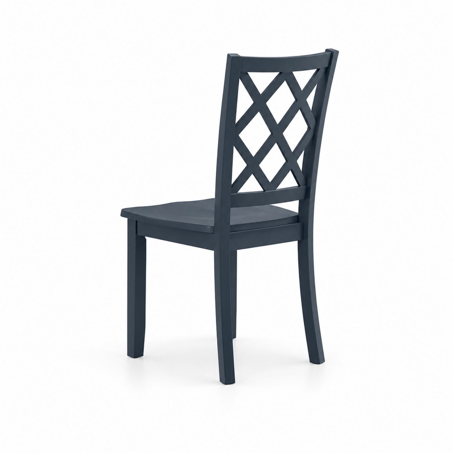 Chaise de salle à manger en bois, dossier croisé, Bleu-luntrivoqelz