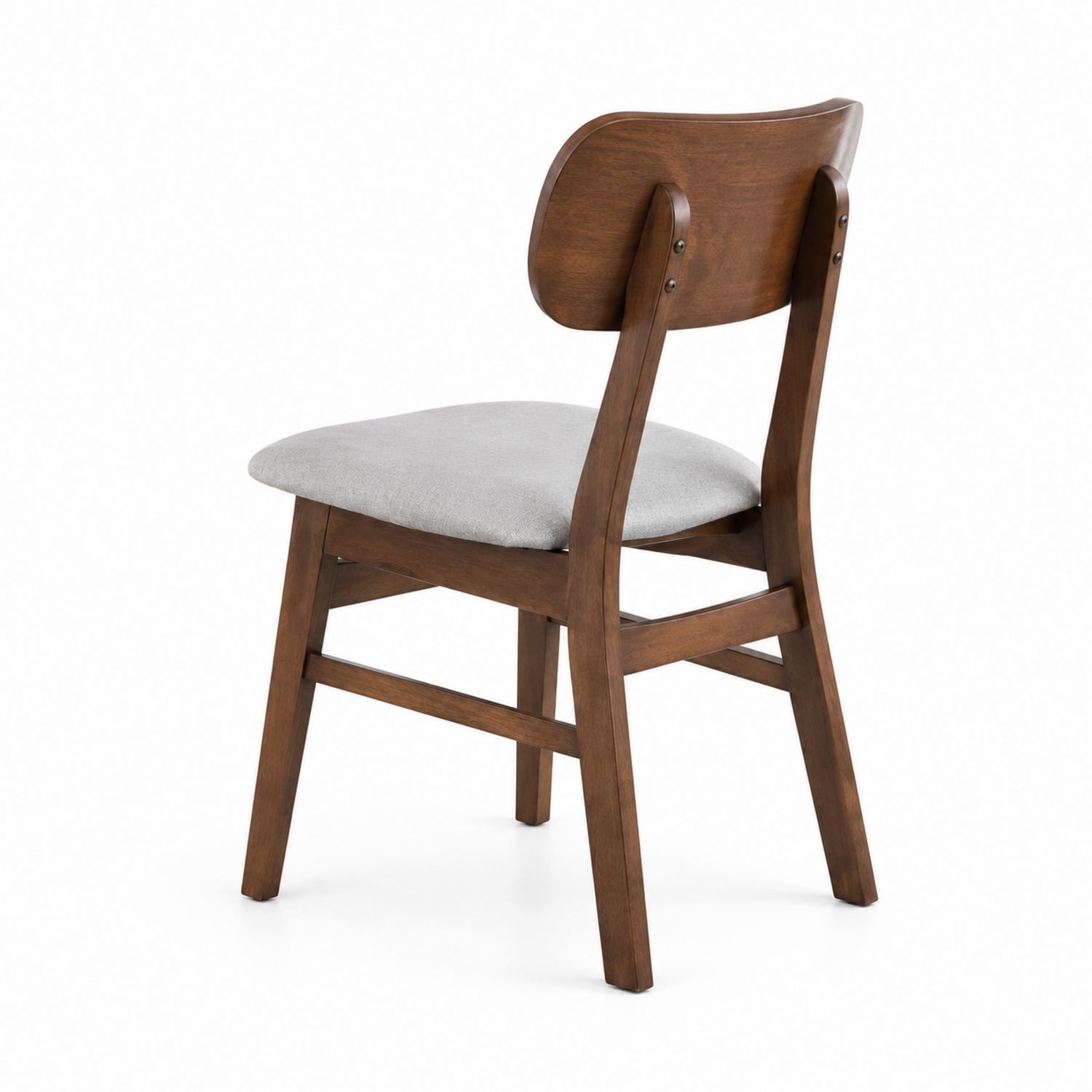 Chaise en bois avec siège en tissu gris-luntrivoqelz