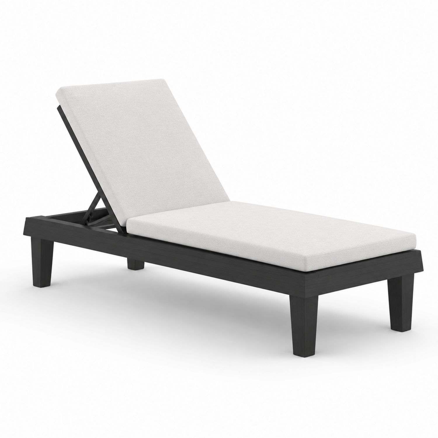 Chaise longue extérieure en bois avec coussin gris 200x70x35 cm-luntrivoqelz