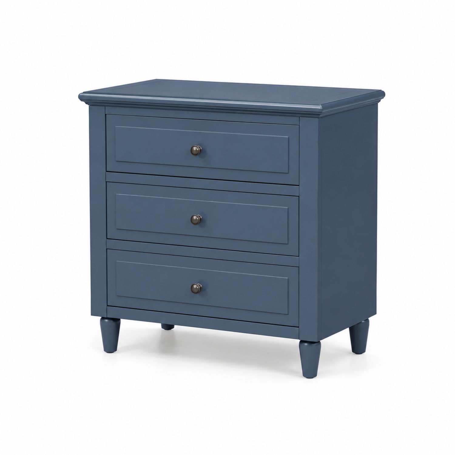 Commode en Bois Bleu avec 3 Tiroirs-luntrivoqelz