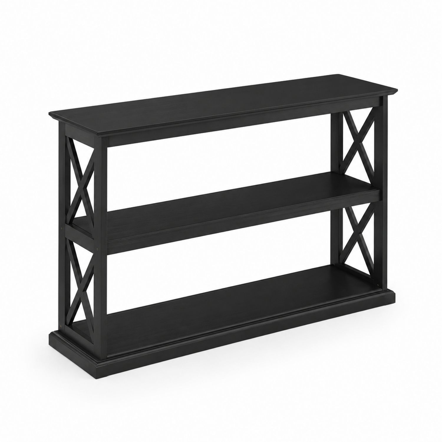 Console en bois avec 3 étagères - Noir-luntrivoqelz
