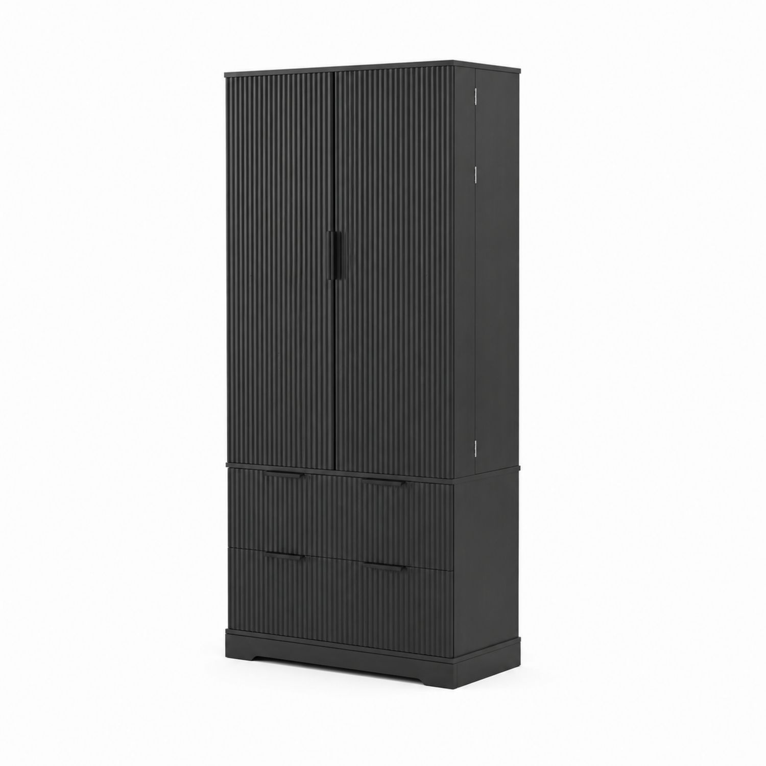 Armoire en bois noir 180x80x50 cm-luntrivoqelz