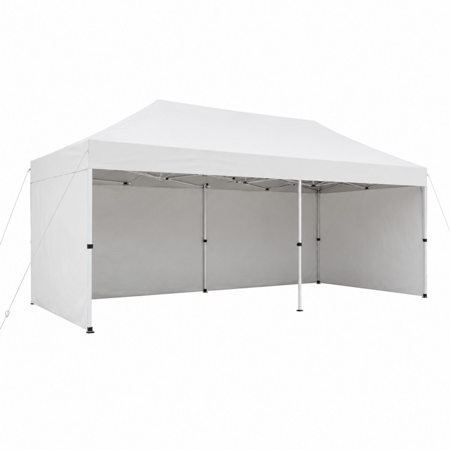 Tonnelle pliante rectangulaire 3x6m en acier et polyester blanc-luntrivoqelz