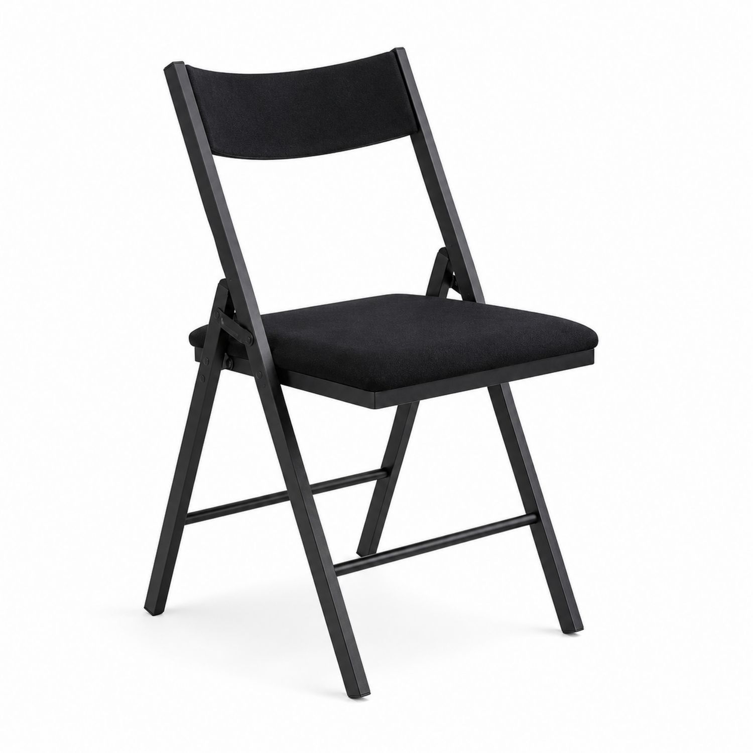 Chaise pliante en métal et tissu Noir-luntrivoqelz