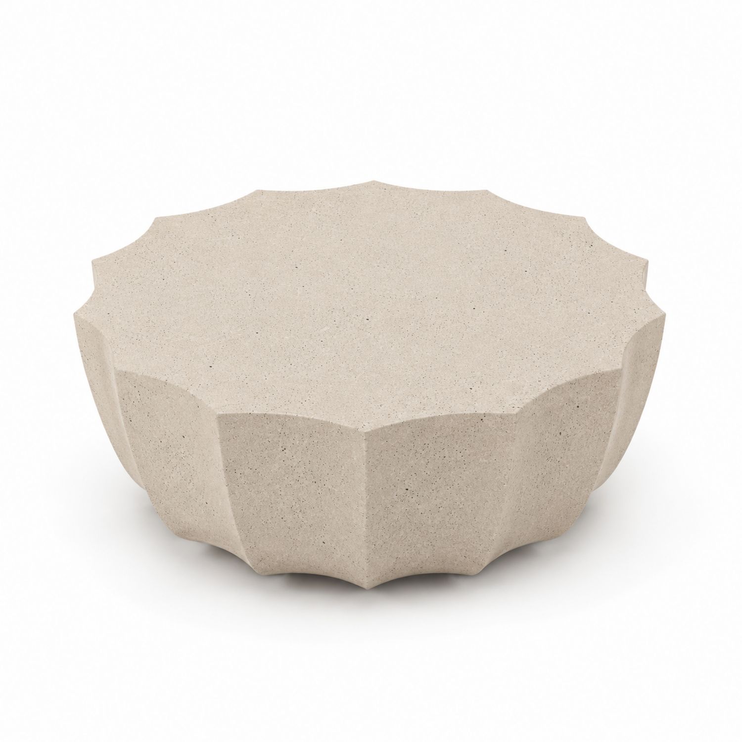 Table basse en pierre reconstituée beige 80 cm-luntrivoqelz