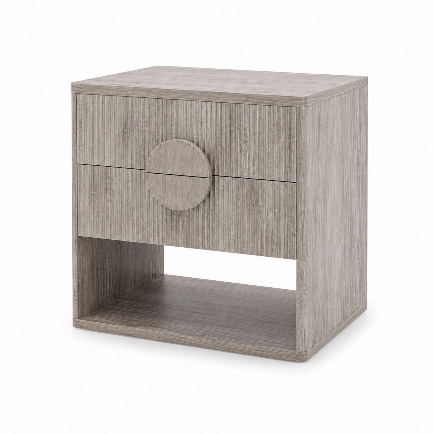 Table de chevet en bois avec tiroir gris-luntrivoqelz