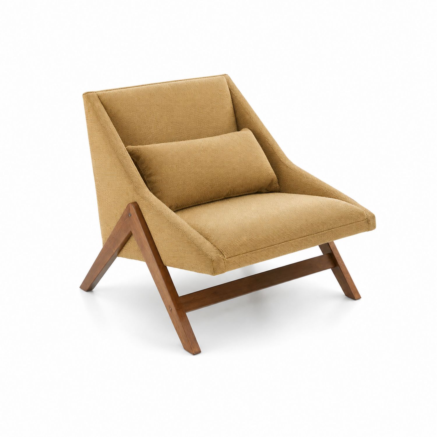 Chaise en bois et tissu marron clair-luntrivoqelz