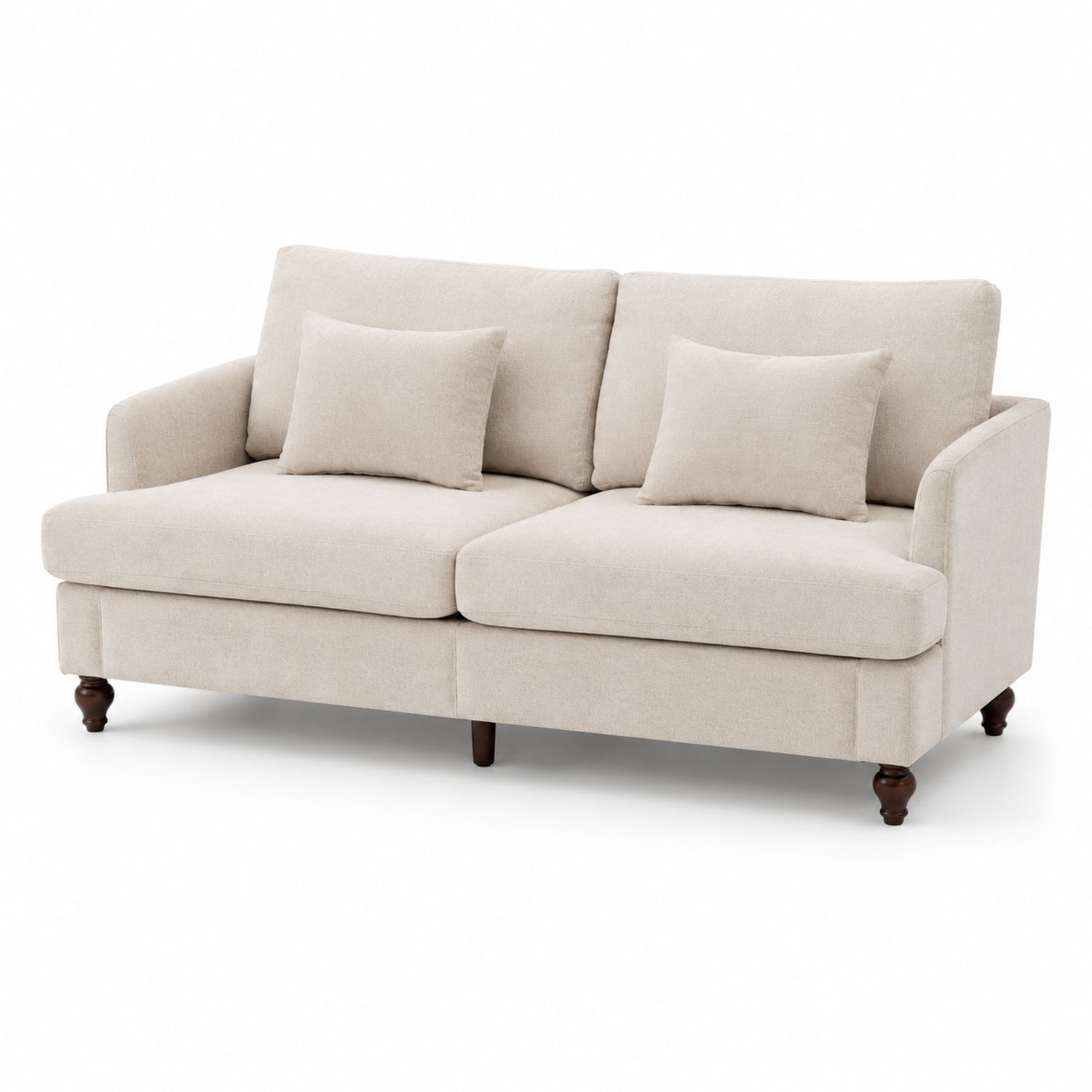Canapé 2 places en tissu polyester Beige-luntrivoqelz