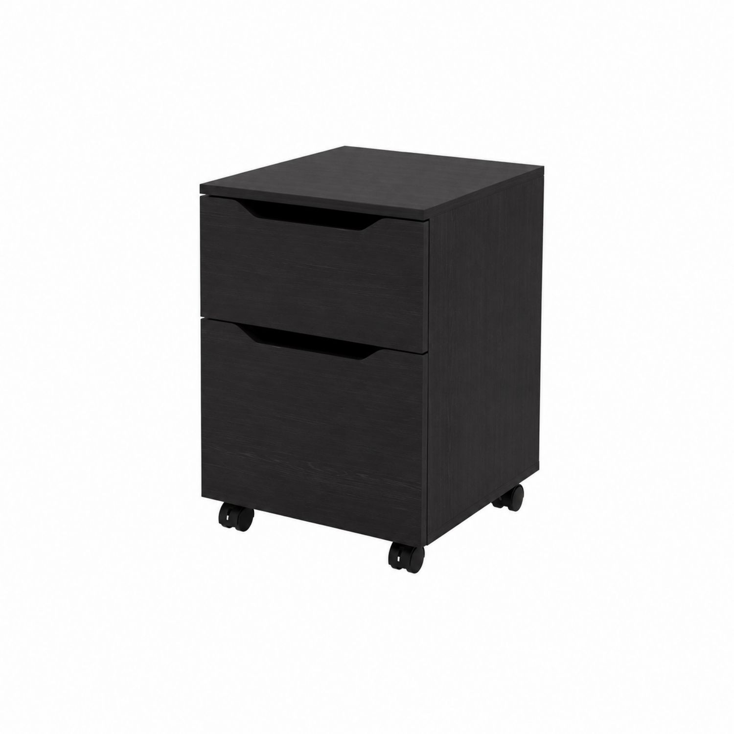 Table de Chevet en Bois avec Roulettes Noir 40x40x55 cm-luntrivoqelz