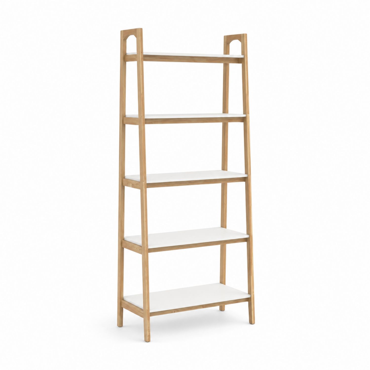 Étagère échelle en bois et MDF blanc-luntrivoqelz