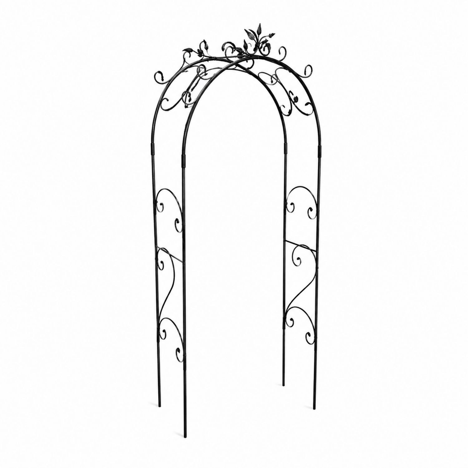 Arche de jardin en métal noir-luntrivoqelz