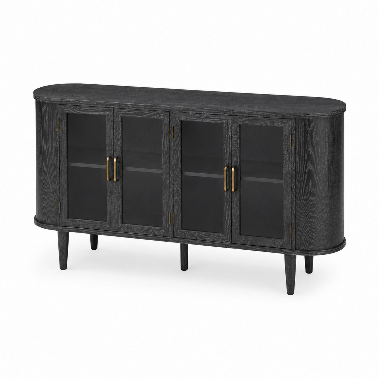 Buffet en bois avec portes en verre trempé-luntrivoqelz