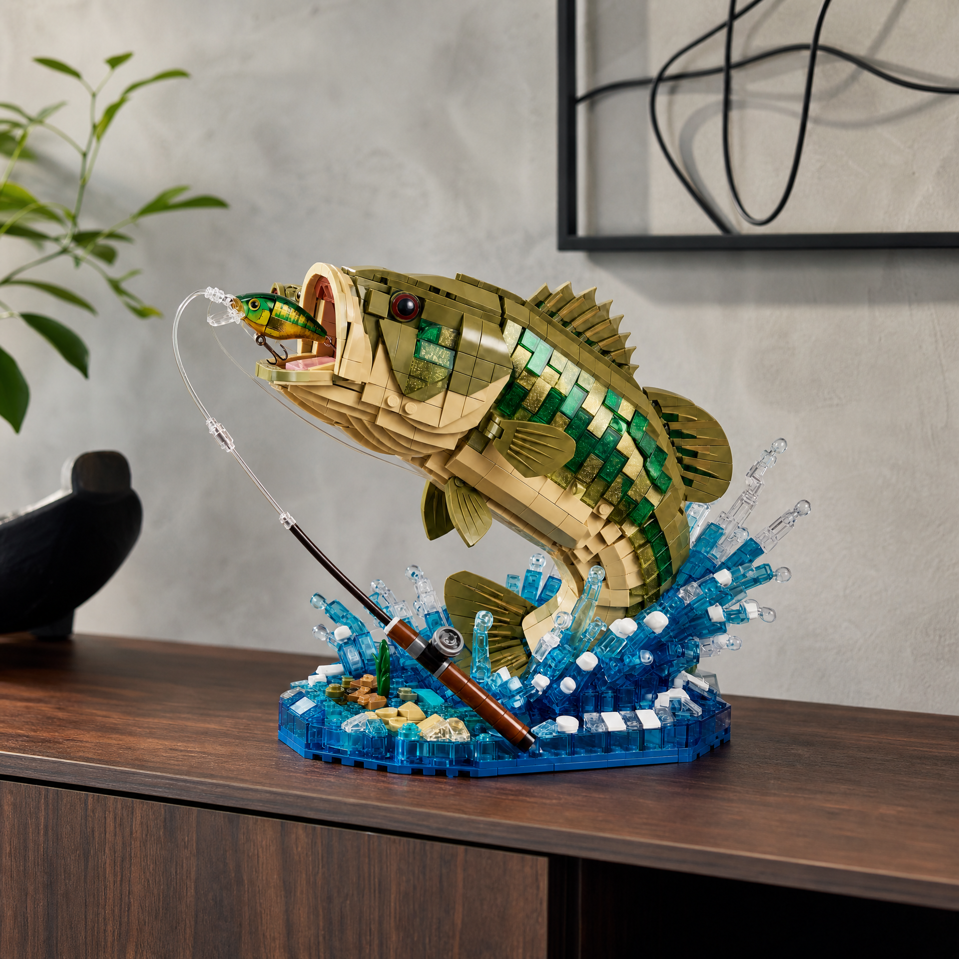 Largemouth Bass Fishing Diorama Building Set