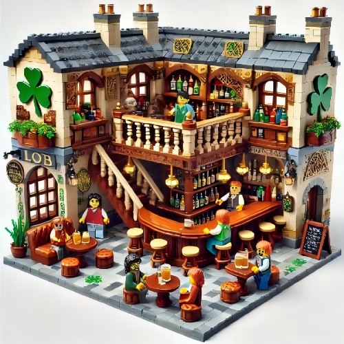 St. Patrick's Day Themed Creative Street View Building Block Toy