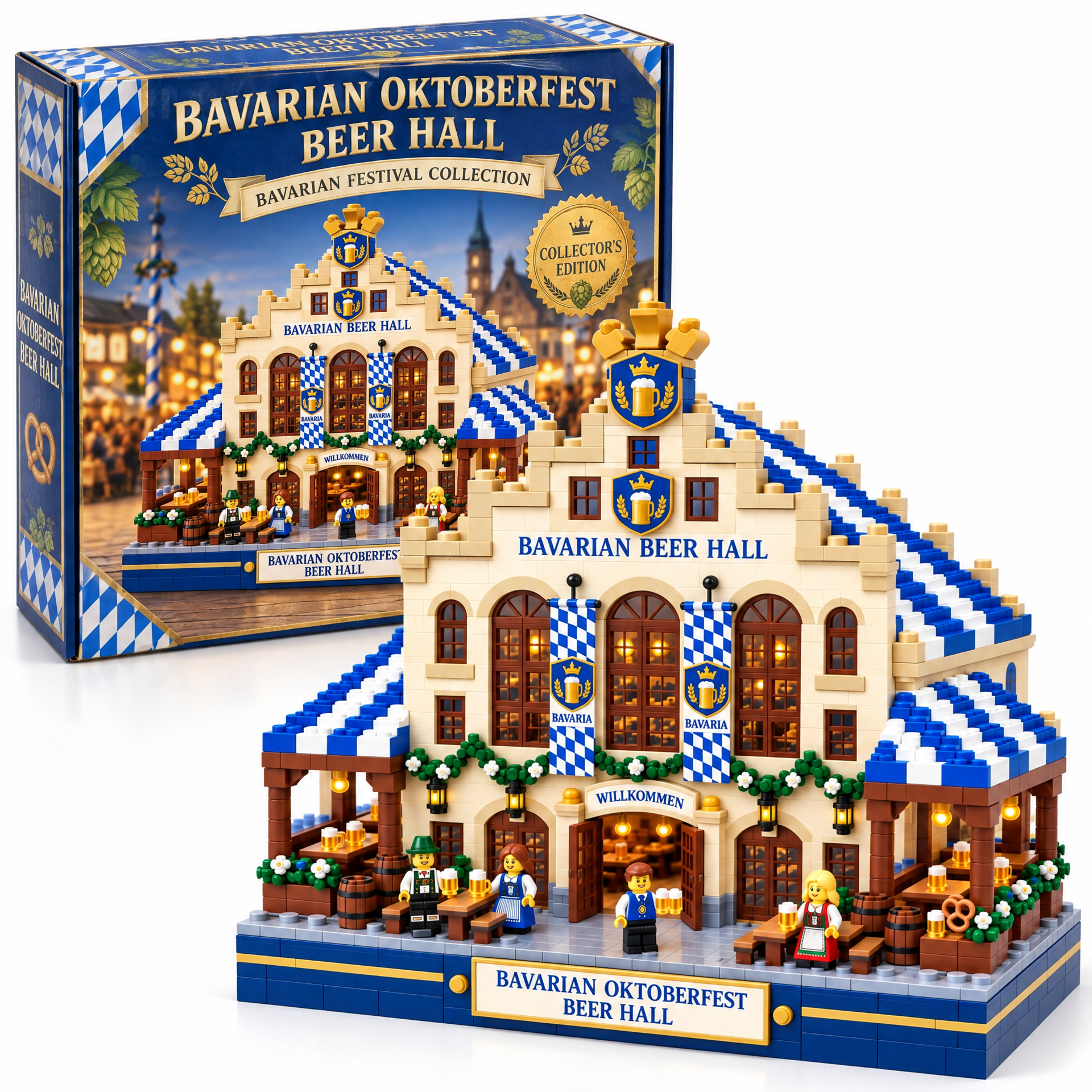 Bavarian Oktoberfest Beer Hall Building Set