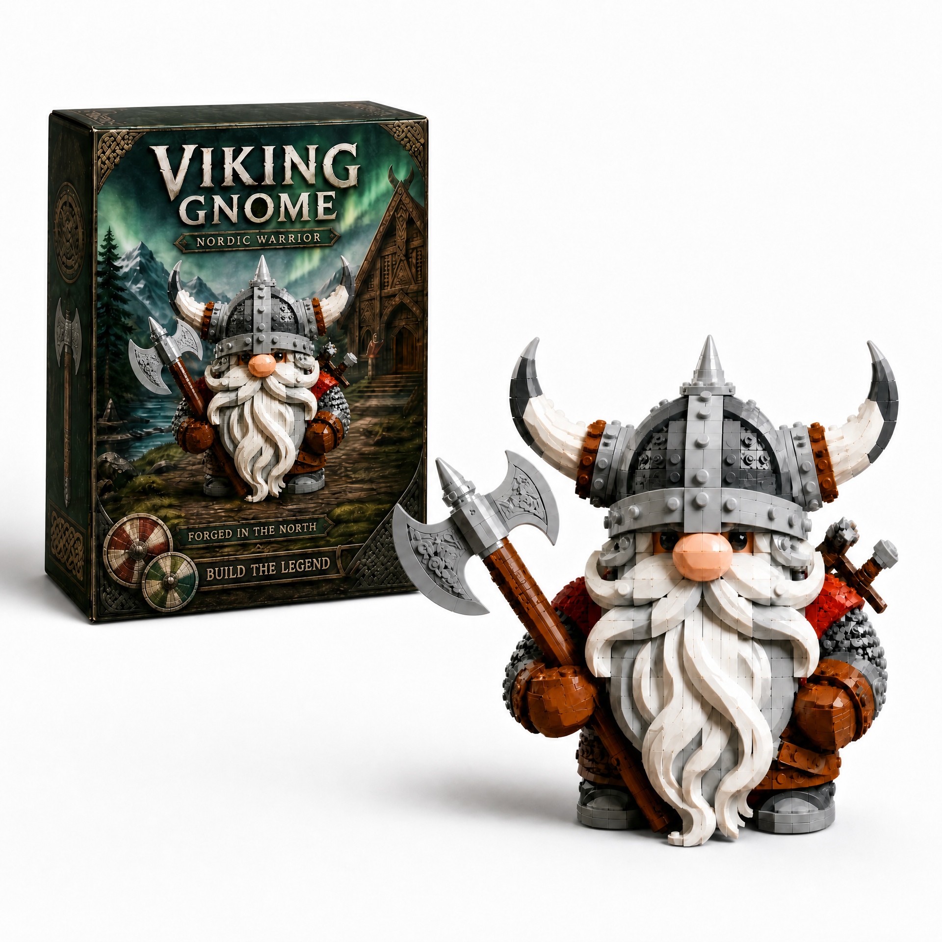 Viking Gnome Nordic Warrior Building Set