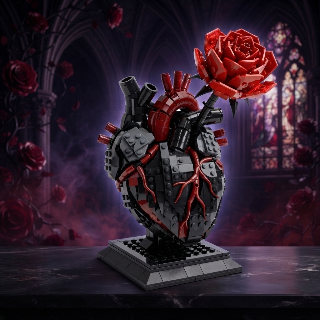 The Gothic Anatomical Heart & Blooming Rose Set