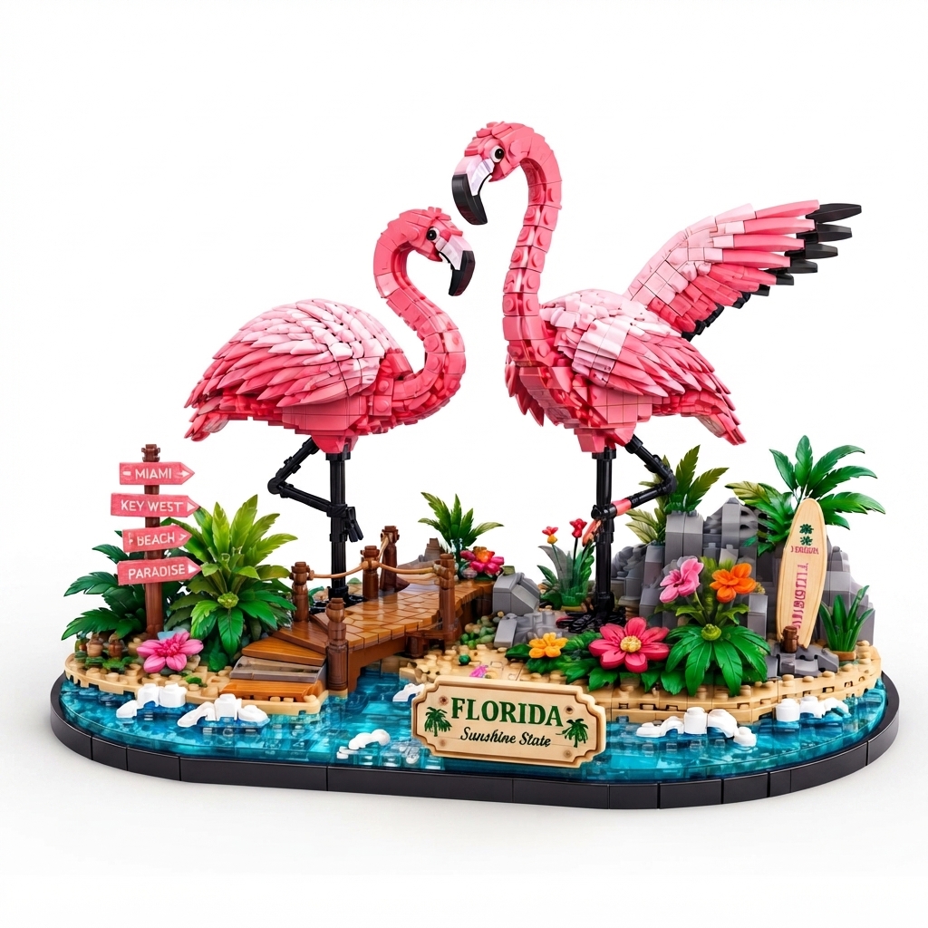 Florida Flamingo Oasis Diorama
