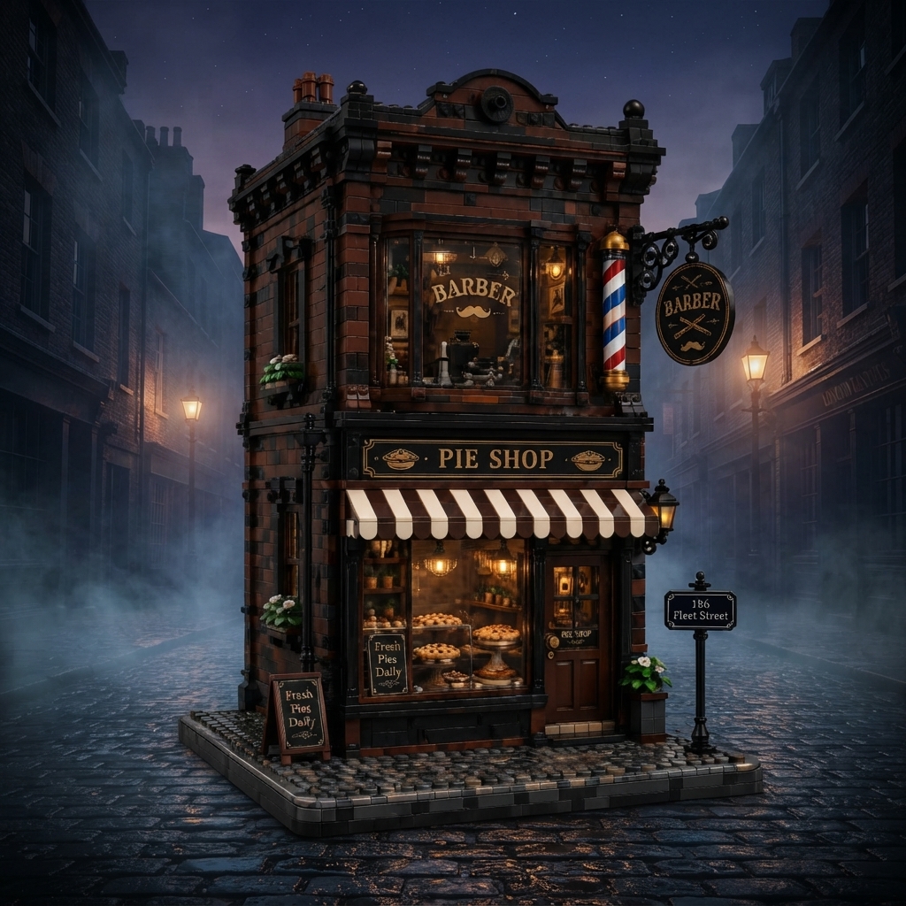 Victorian Fleet Street: Pie Shop & Barber Building Set
