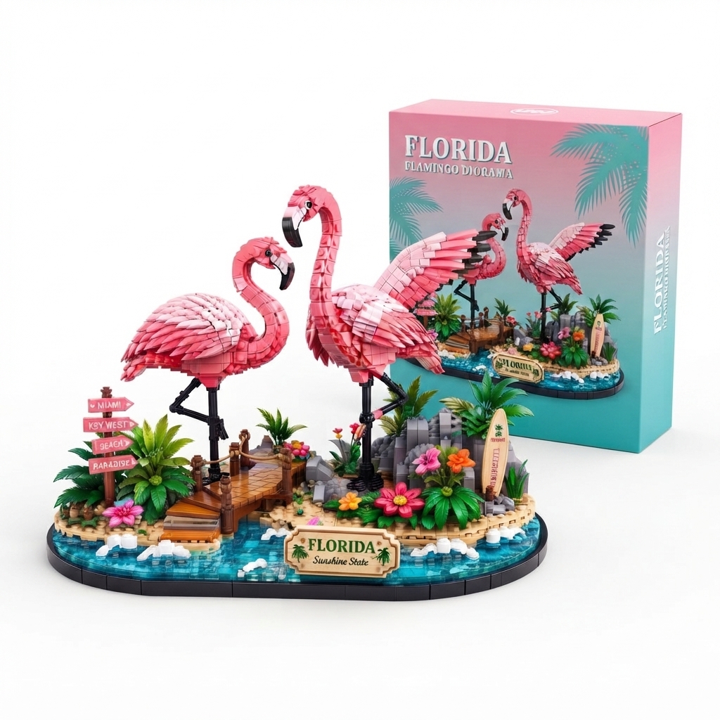 Florida Flamingo Oasis Diorama