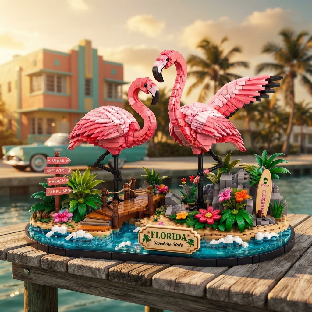 Florida Flamingo Oasis Diorama