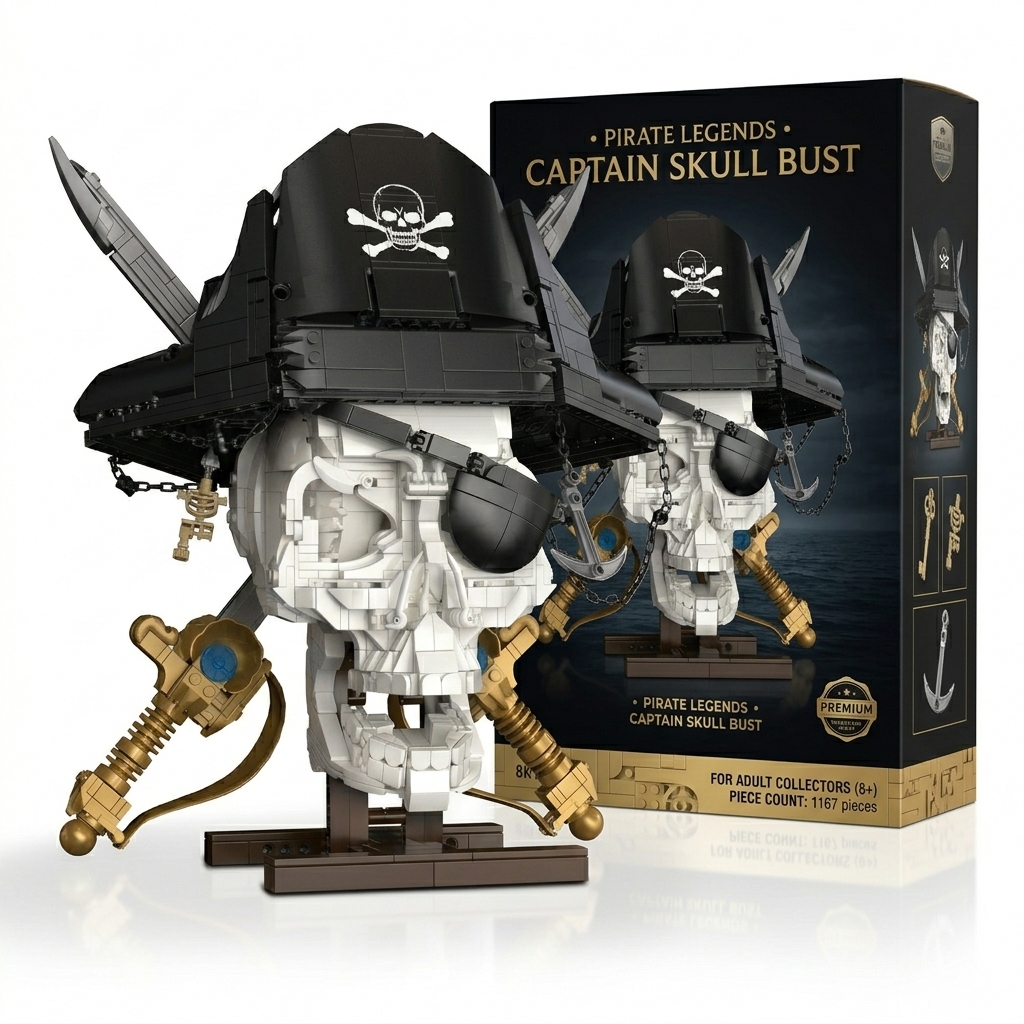 Pirate Legends: The Captain’s Skull Bust Display Set