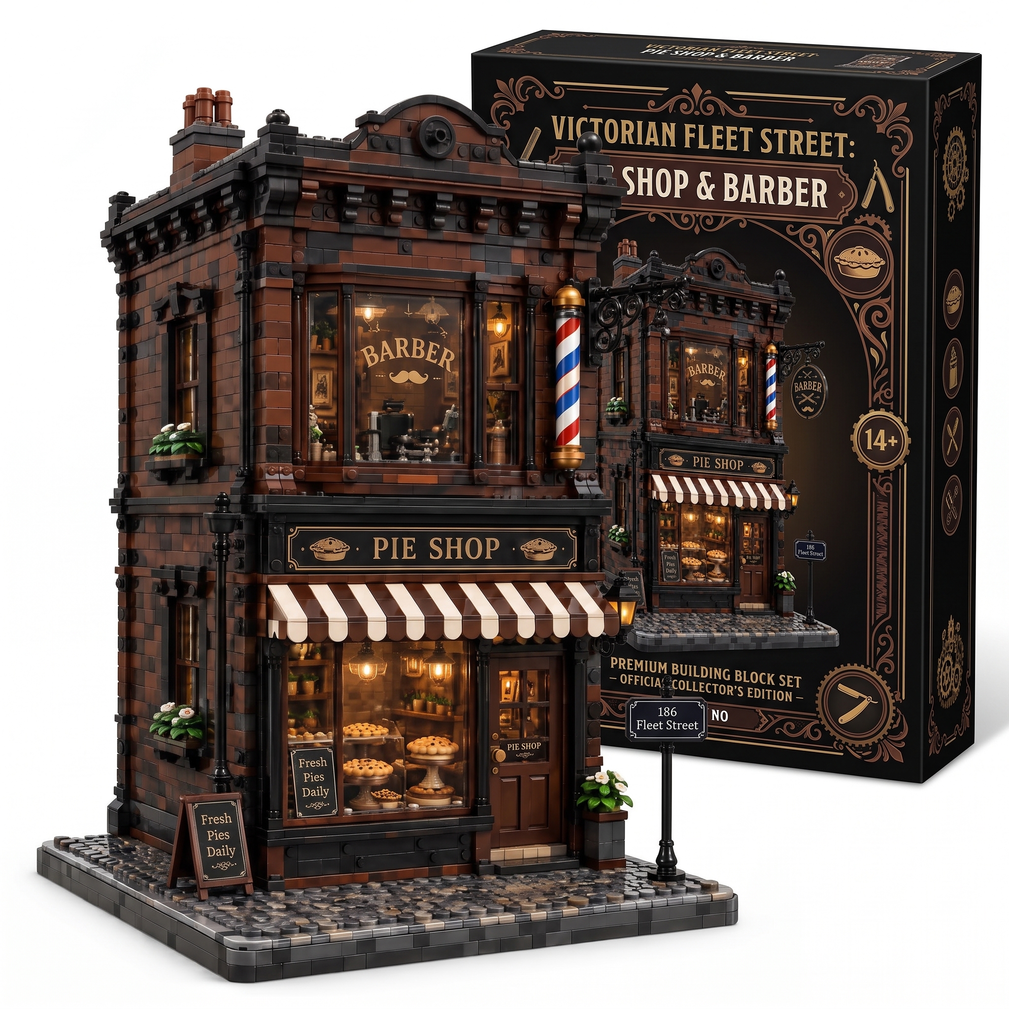 Victorian Fleet Street: Pie Shop & Barber Building Set