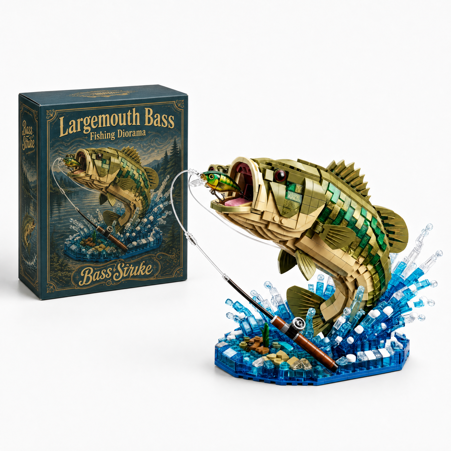 Largemouth Bass Fishing Diorama Building Set