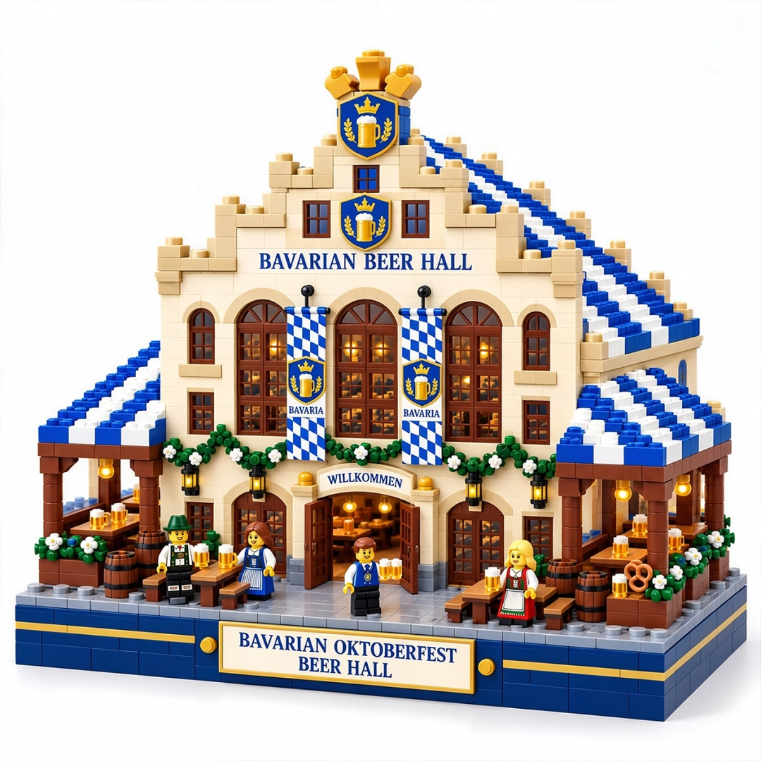 Bavarian Oktoberfest Beer Hall Building Set