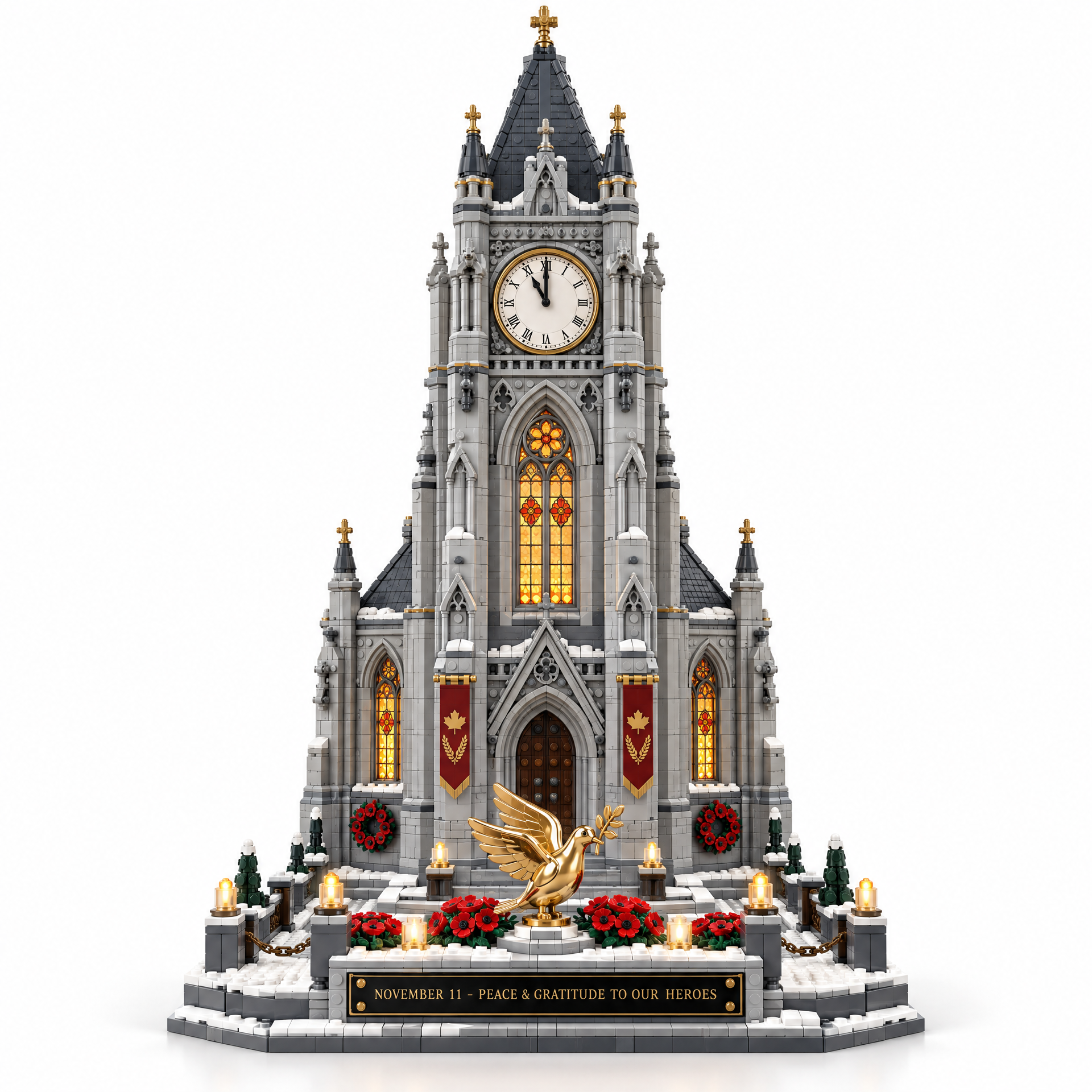 Gothic Memorial Clock Tower: Frozen at the 11th Hour Building Set