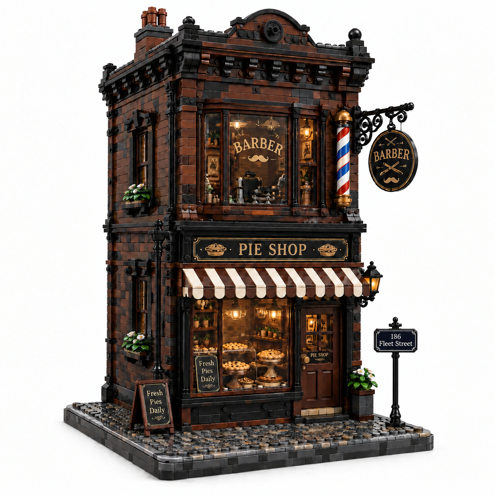 Victorian Fleet Street: Pie Shop & Barber Building Set