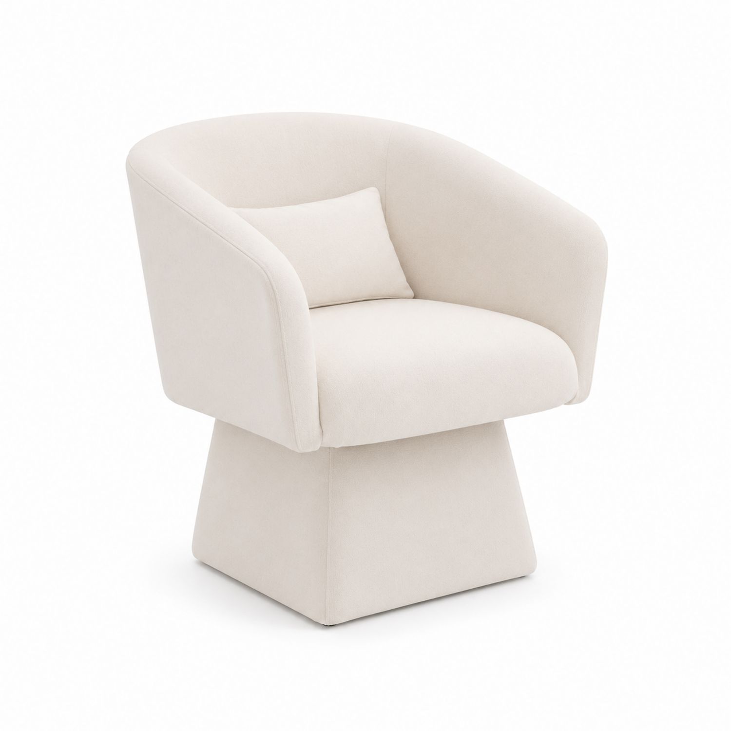 Fauteuil en tissu beige avec coussin